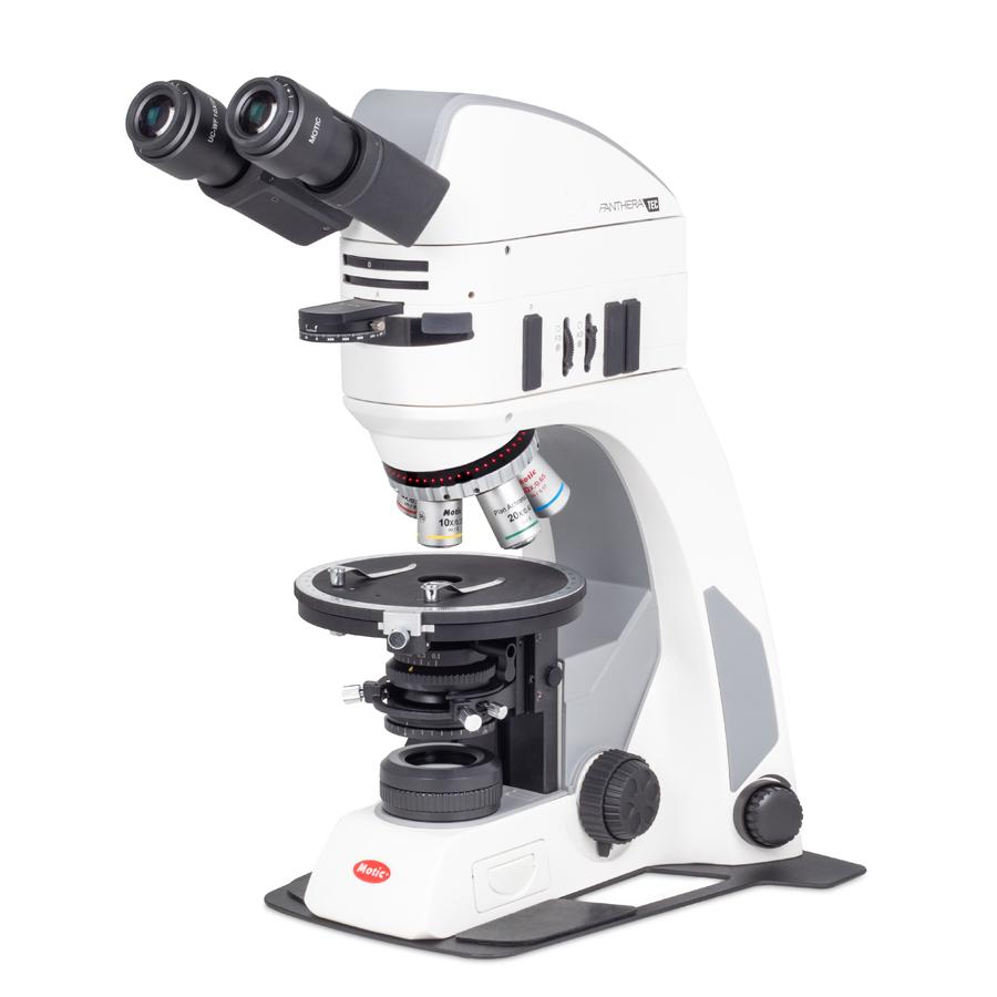 Motic Panthera TEC-Epi POL Polarizing Microscopes – UC Plan Achromatic Optics, Transmitted & Incident Illumination, LED/Halogen Dual Light