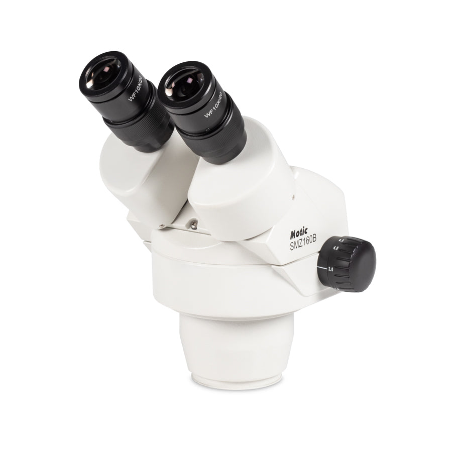 Motic SMZ-160-BH Binocular Stereo Microscope Head – Greenough Optical System, 6:1 Zoom Ratio, 7.5X–45X Magnification