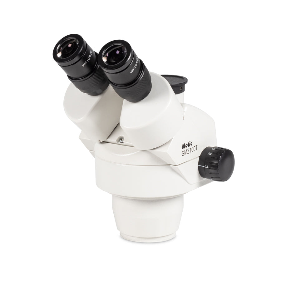 Motic SMZ-160-TH Trinocular Stereo Microscope Head – Greenough Optical System, 6:1 Zoom, 7.5X–45X Magnification, WF10X/20 Eyepieces