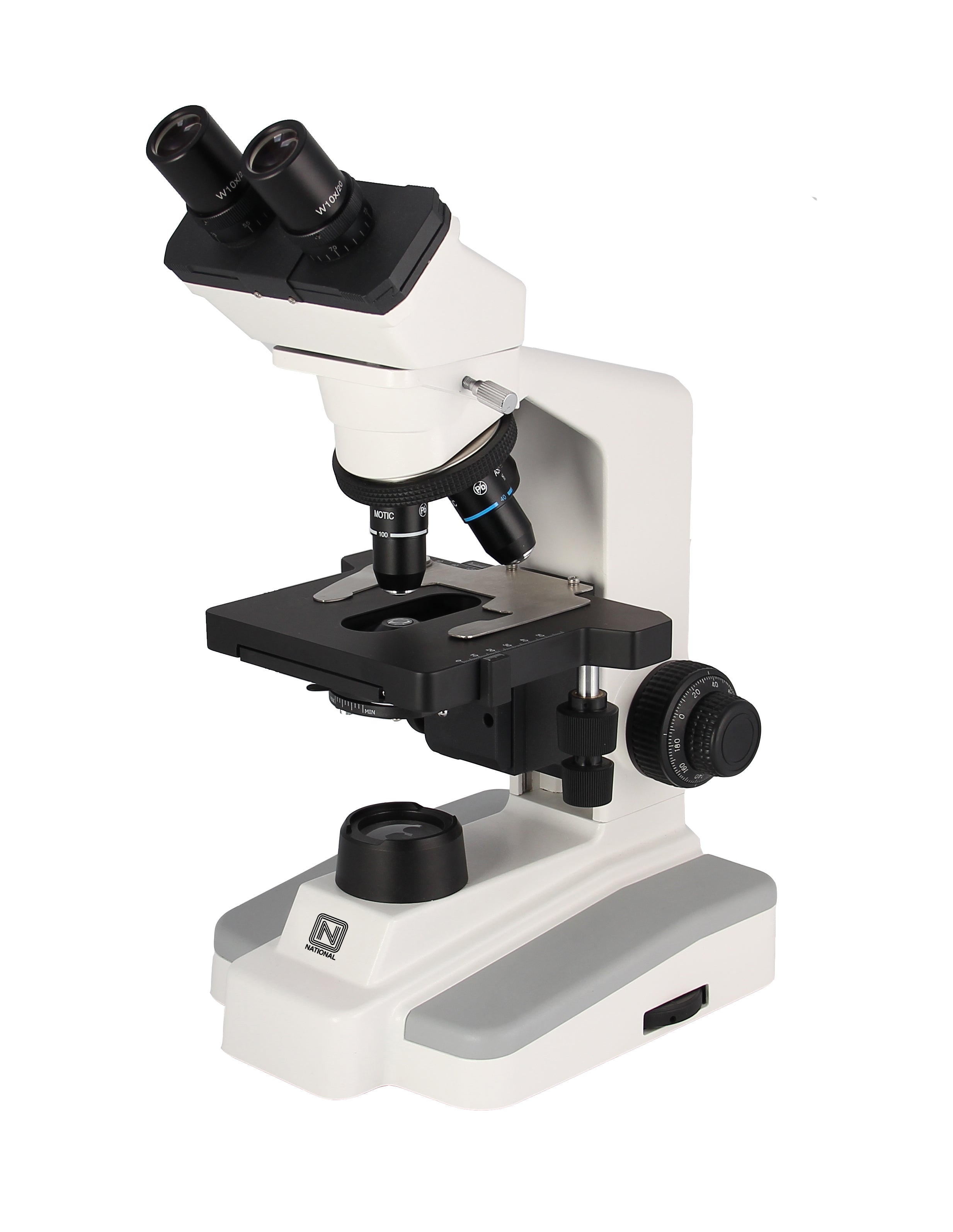 National 168–169 ASC LED Compound Microscope Series – Binocular & Trinocular Models with Super High Contrast Optics, Coaxial Focus & Abbe Condenser for College, Research & Laboratory Use