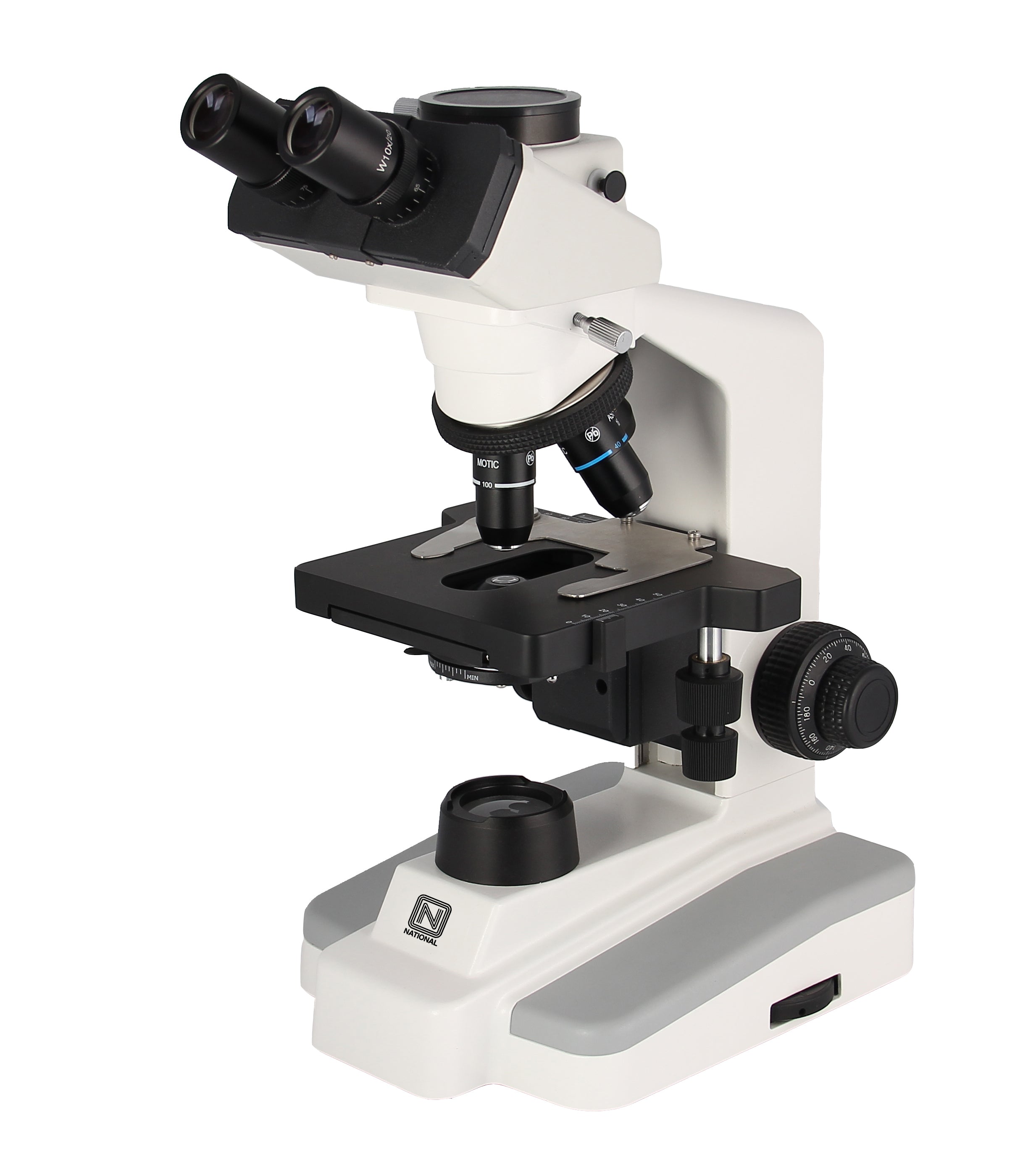 National 168–169 ASC LED Compound Microscope Series – Binocular & Trinocular Models with Super High Contrast Optics, Coaxial Focus & Abbe Condenser for College, Research & Laboratory Use