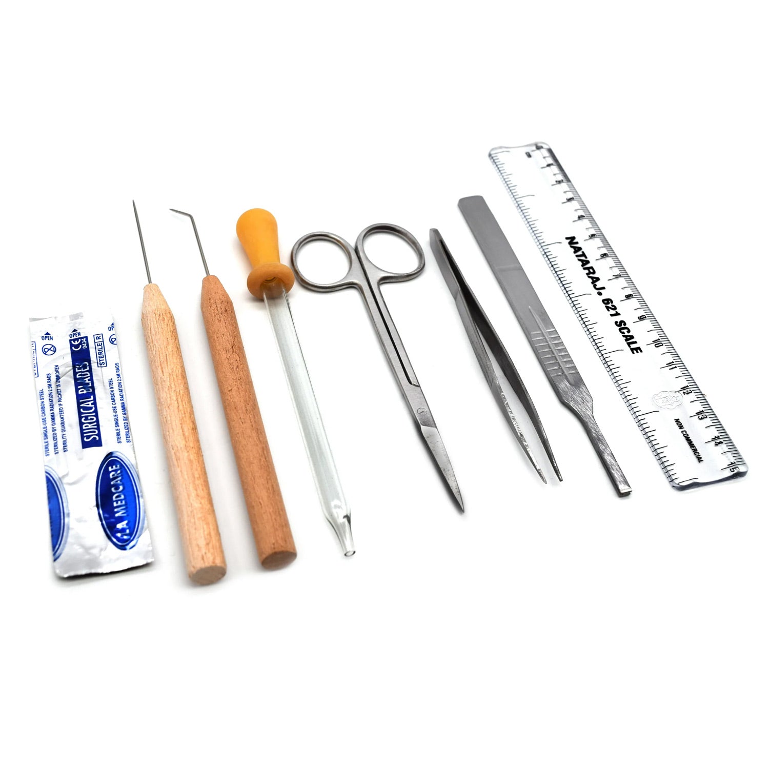 Eisco Labs 7-Piece Dissection Kit – Stainless Steel Biology Dissection Set with Leather Case for Students & Classroom Use