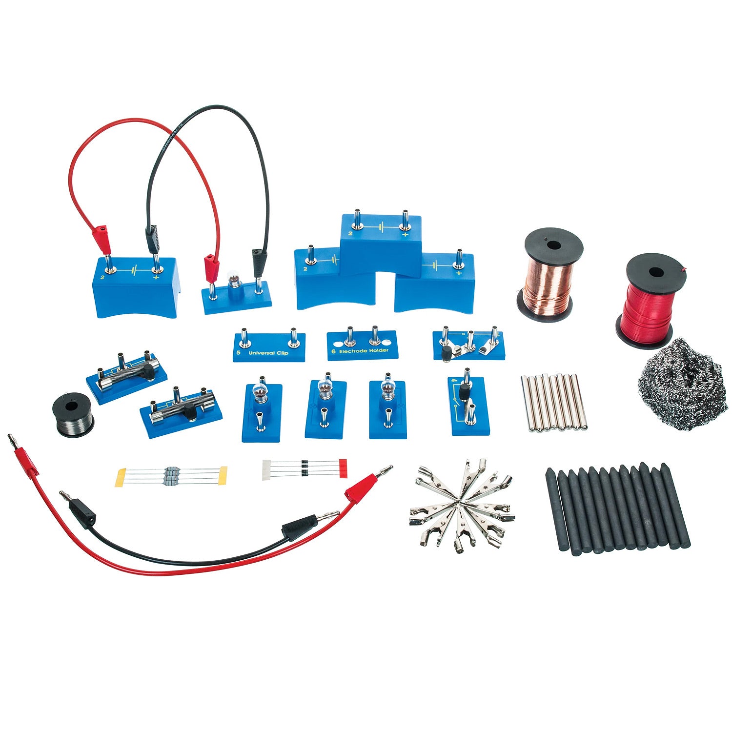 EISCO® Comprehensive Basic Electricity Kit – 3-Part Classroom Circuit Learning Set for Grades 6–12