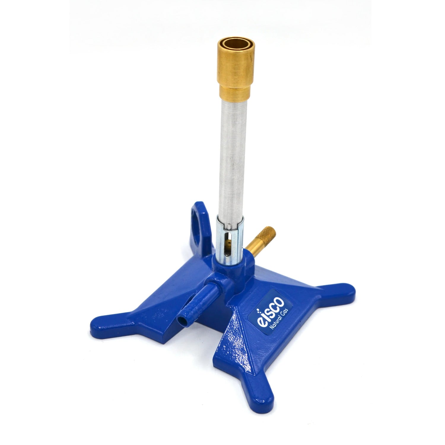 Natural Gas Bunsen Burner with StabiliBase™ Anti-Tip Design & Handle – Flame Stabilizer & Adjustable Airflow | Eisco Labs