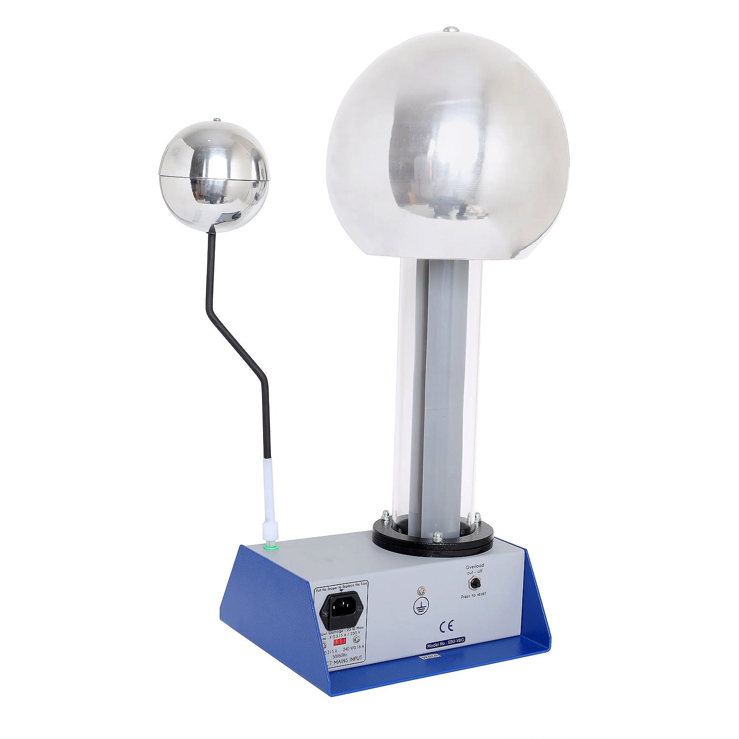 EISCO 400,000 Volt Van de Graaff Generator Kit with 10 Electrostatic Attachments – High Voltage Physics Demonstration Set