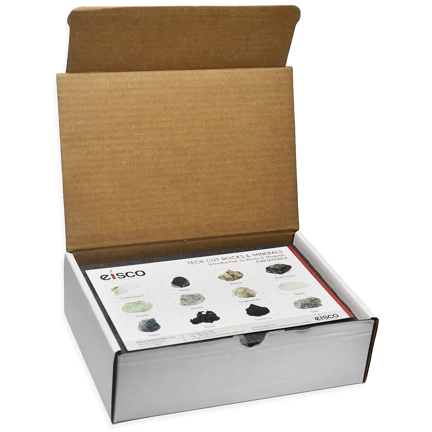Tech Cut Rock & Mineral Kit – 12 Geology Specimens with Identification Card & Storage Box