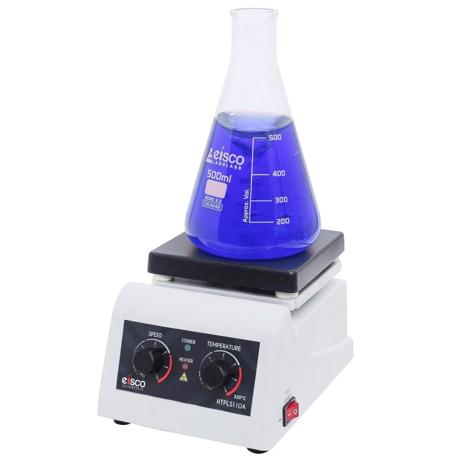 Eisco Endurance Magnetic Hot Plate Stirrer – 250W, 320°C Max, Variable Speed 100–2000 RPM, 2L Capacity, Teflon-Coated Aluminum Plate