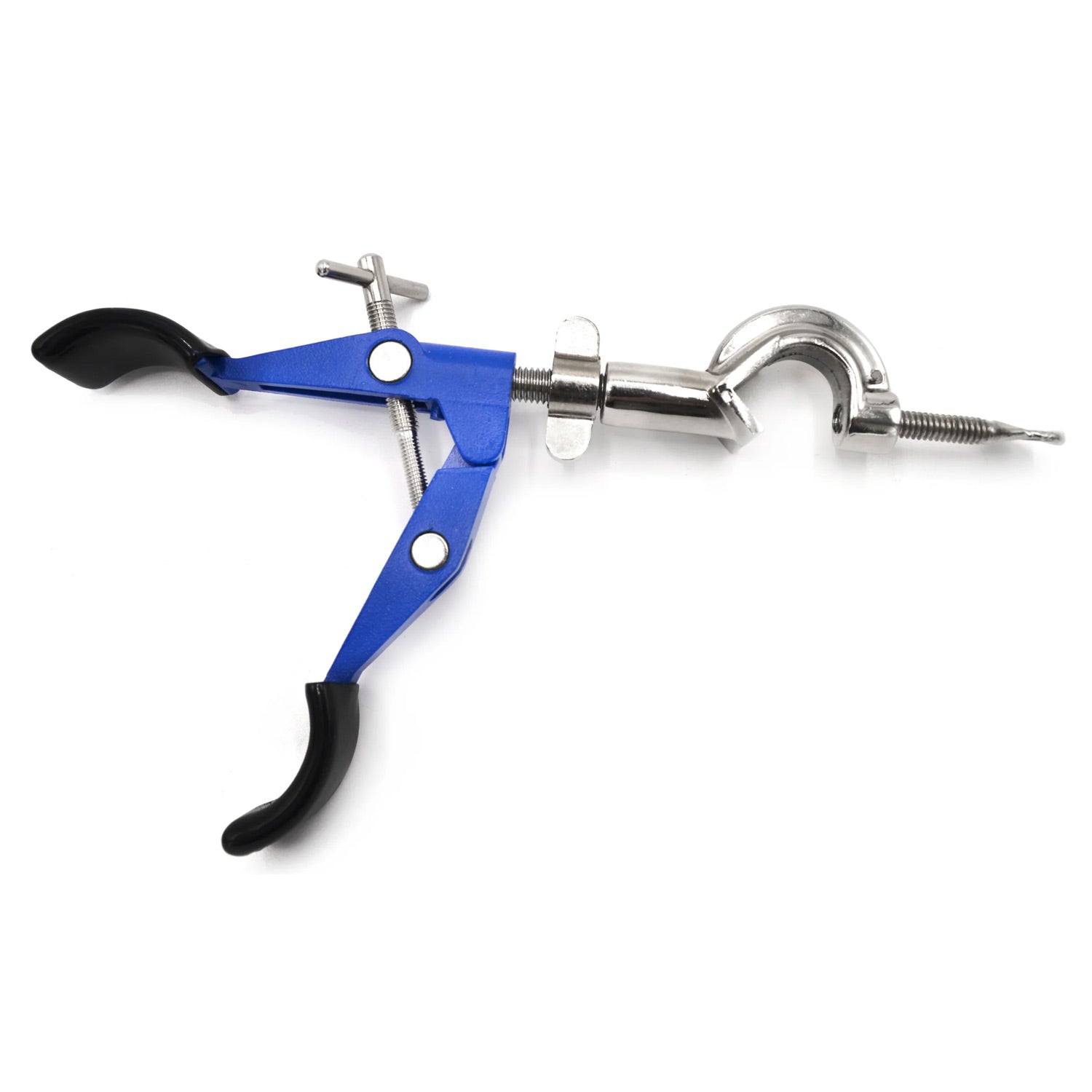 2-Prong Burette Clamp with Swivel Bosshead – Zinc Alloy Laboratory Clamp, Vinyl-Coated Jaws, 4.25" (11cm) Max Opening