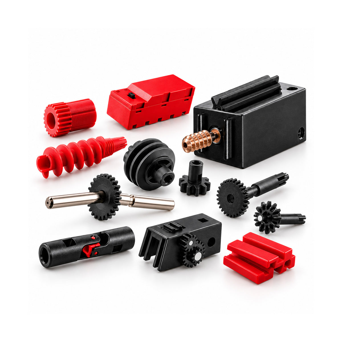 fischertechnik Motor Set XS – 9V Geared Motor Kit with Gears & Reversing Switch, 45-Piece STEM Building Accessory (505281)