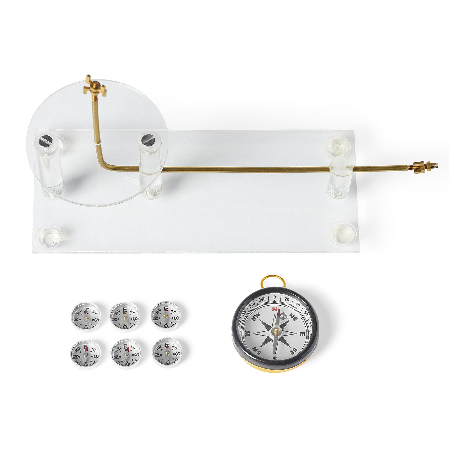 United Scientific® Ampere’s Rule Apparatus – Magnetic Field Demonstration Kit with Brass Wire & Compasses