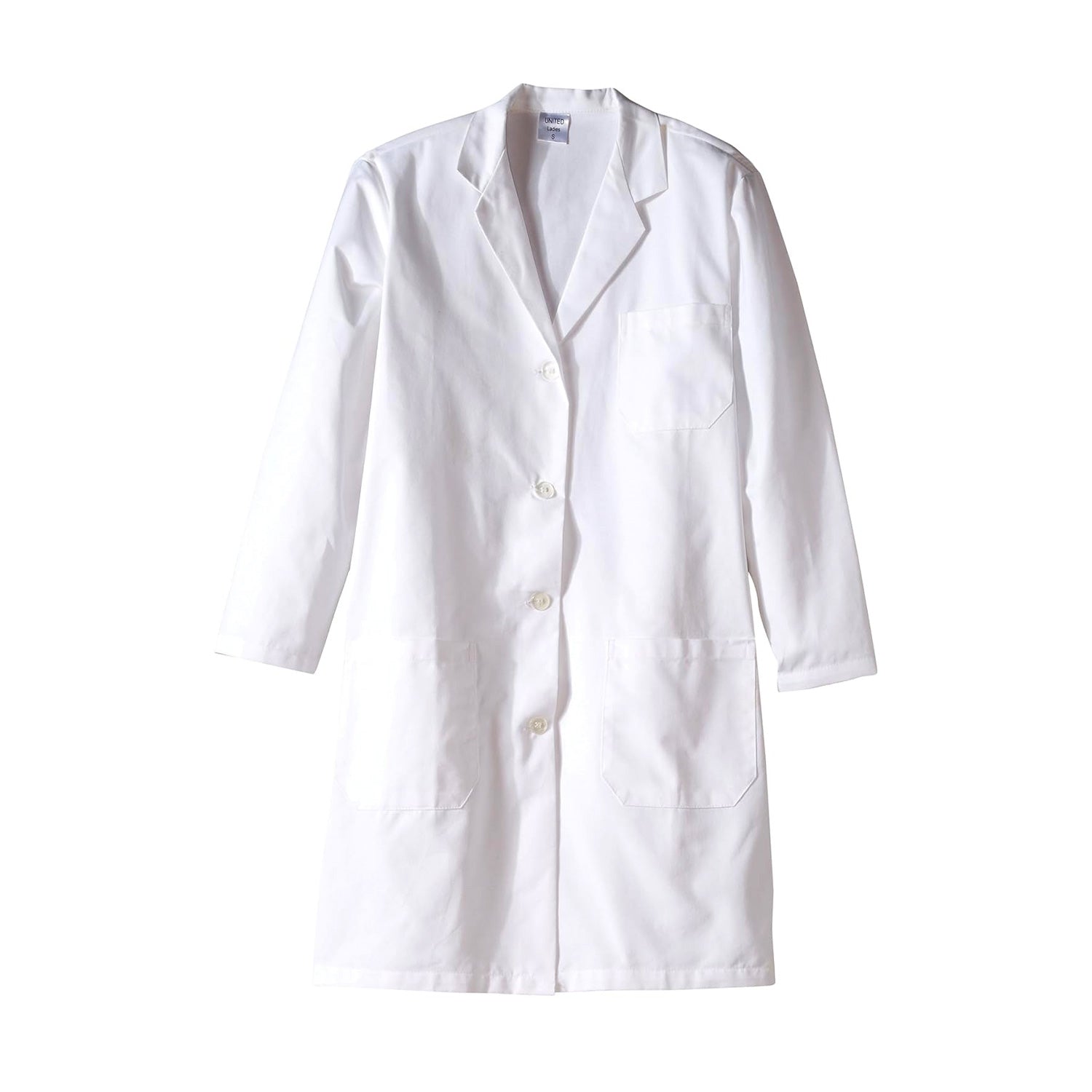 United Scientific® Laboratory Coat – White Cotton Blend Lab Coat with Pockets