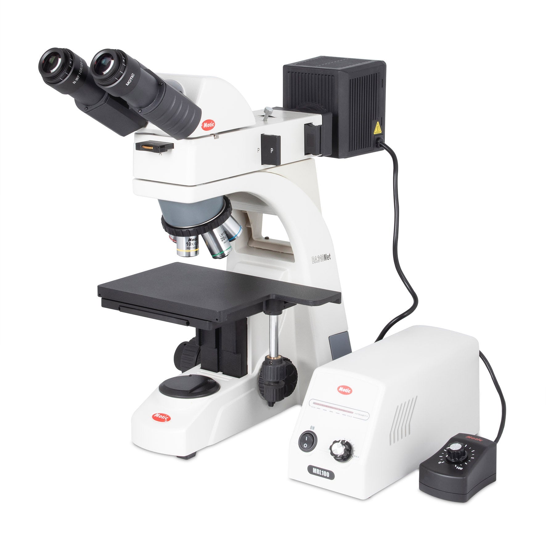 Motic BA310MET Metallurgical Microscopes – CCIS® Infinity Optical System, LM Plan Achromats, LED/Halogen Epi-Illumination