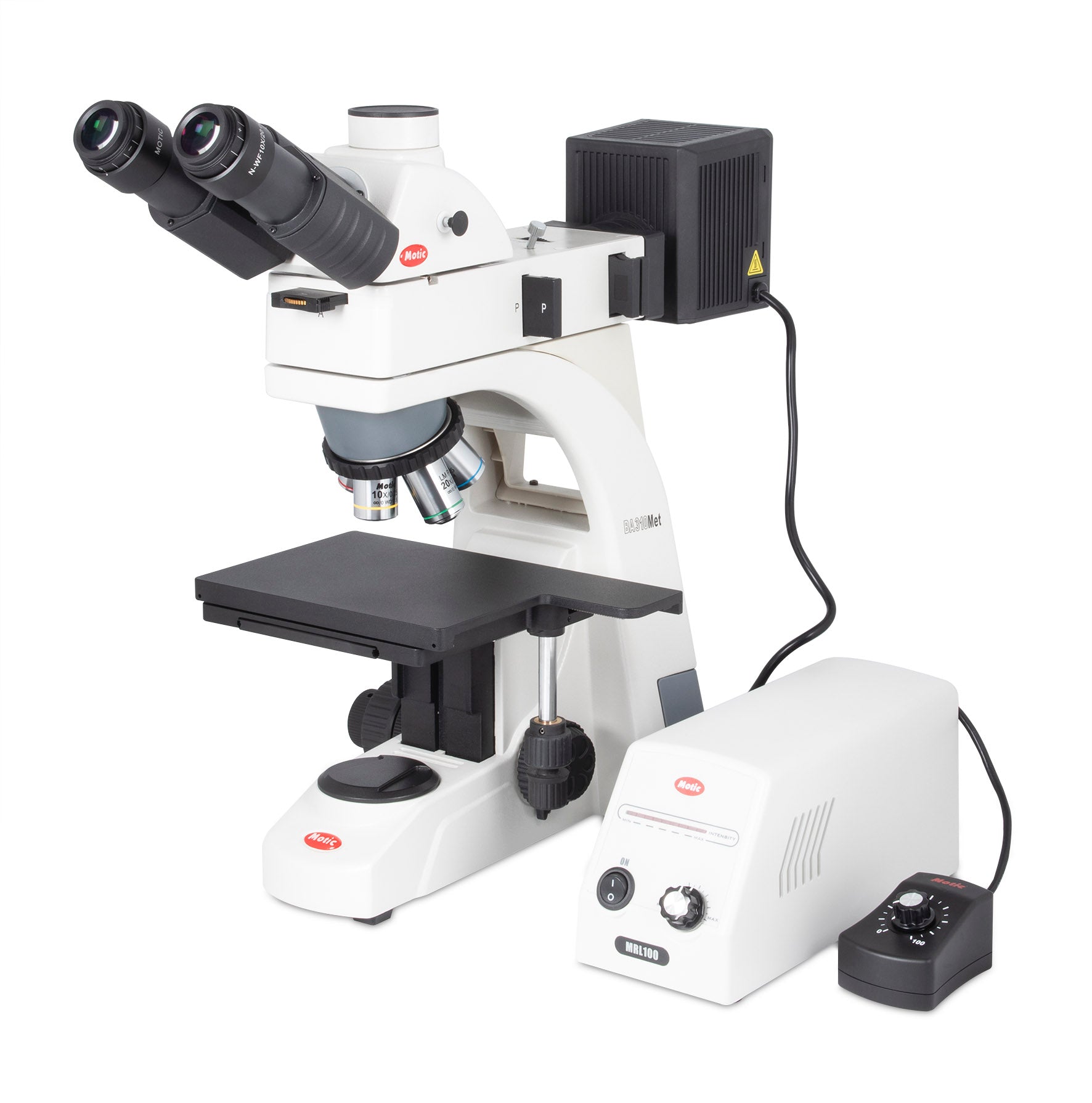 Motic BA310MET Metallurgical Microscopes – CCIS® Infinity Optical System, LM Plan Achromats, LED/Halogen Epi-Illumination