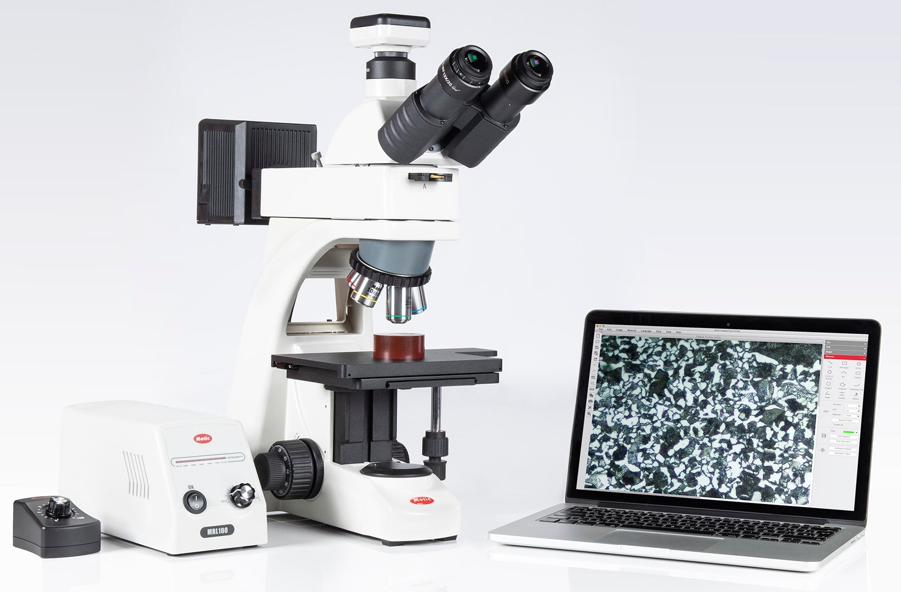 Motic BA310MET Metallurgical Microscopes – CCIS® Infinity Optical System, LM Plan Achromats, LED/Halogen Epi-Illumination