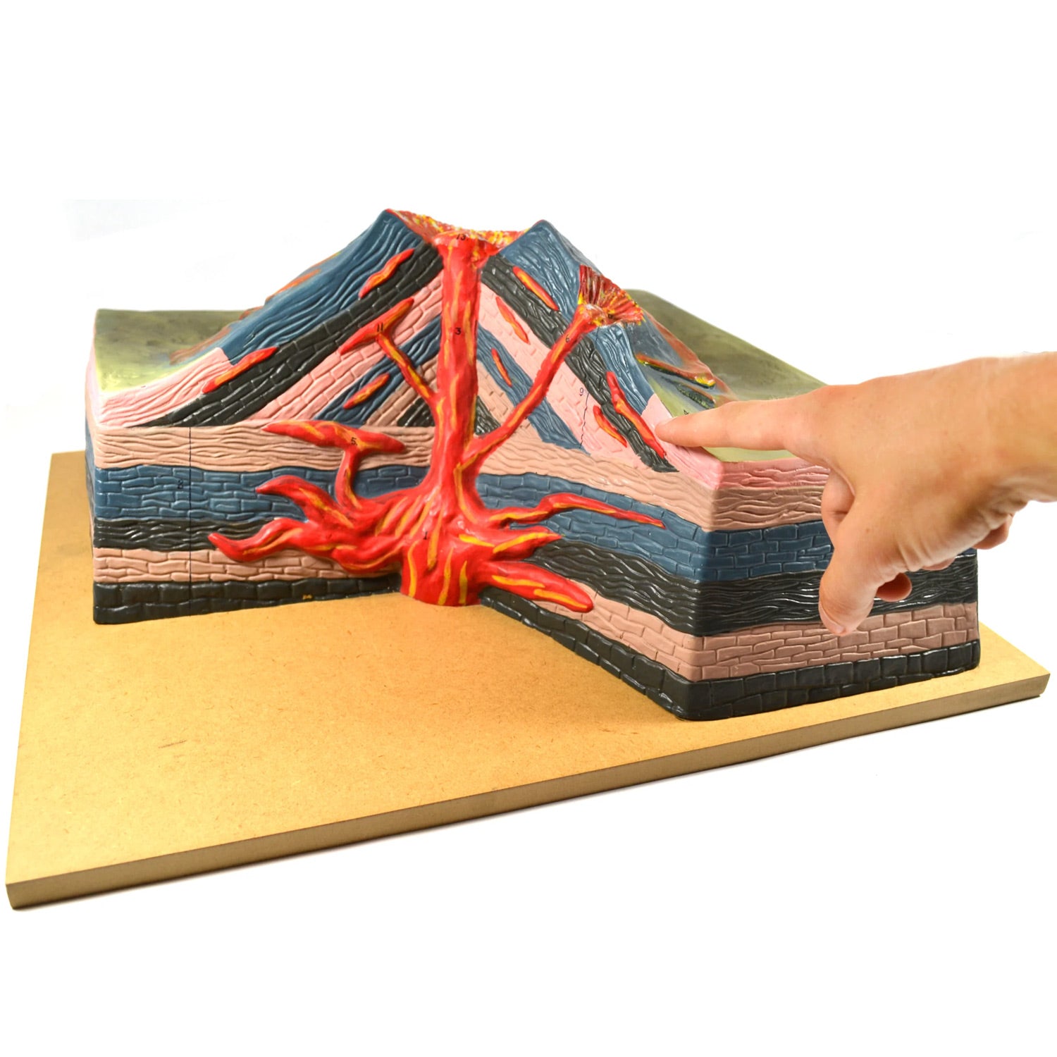 Eisco Labs 17-Inch Active Volcano Model with Cutaway View – Tabletop Earth Science Teaching Model