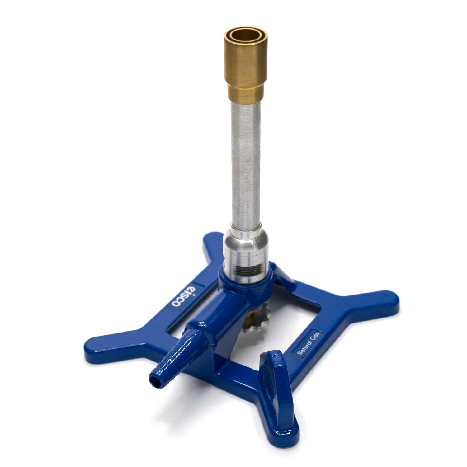 Natural Gas Tirrill Bunsen Burner – StabiliBase™ Anti-Tip Design with Handle, Adjustable Air/Gas Mixture – Eisco Labs