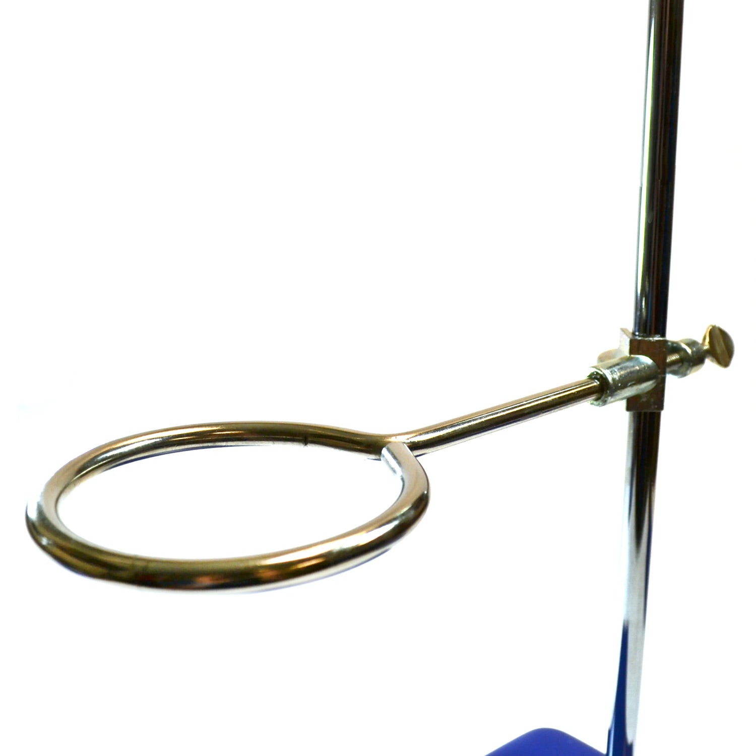Eisco Labs 4-Piece Retort Stand Set – Steel Base 8"x5", 23.6" Stainless Steel Rod, 3" Support Ring & 3-Prong Clamp – Laboratory Stand for Chemistry & Science Experiments