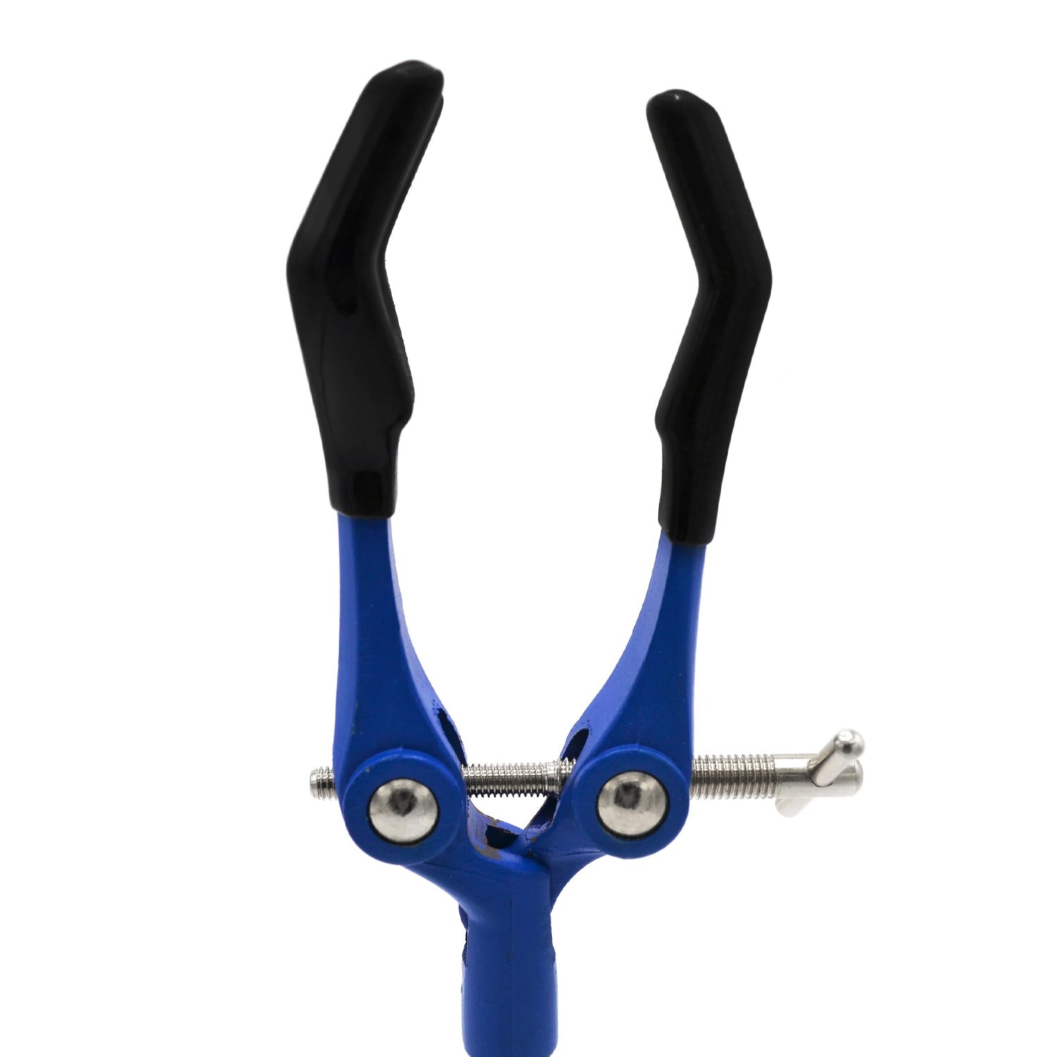 3 Finger Extension Clamp with Swivel Bosshead – Zinc Alloy, Vinyl-Coated Jaws, 3.4" (8.5 cm) Max Opening – Laboratory Retort Clamp for Beakers, Flasks & Test Tubes