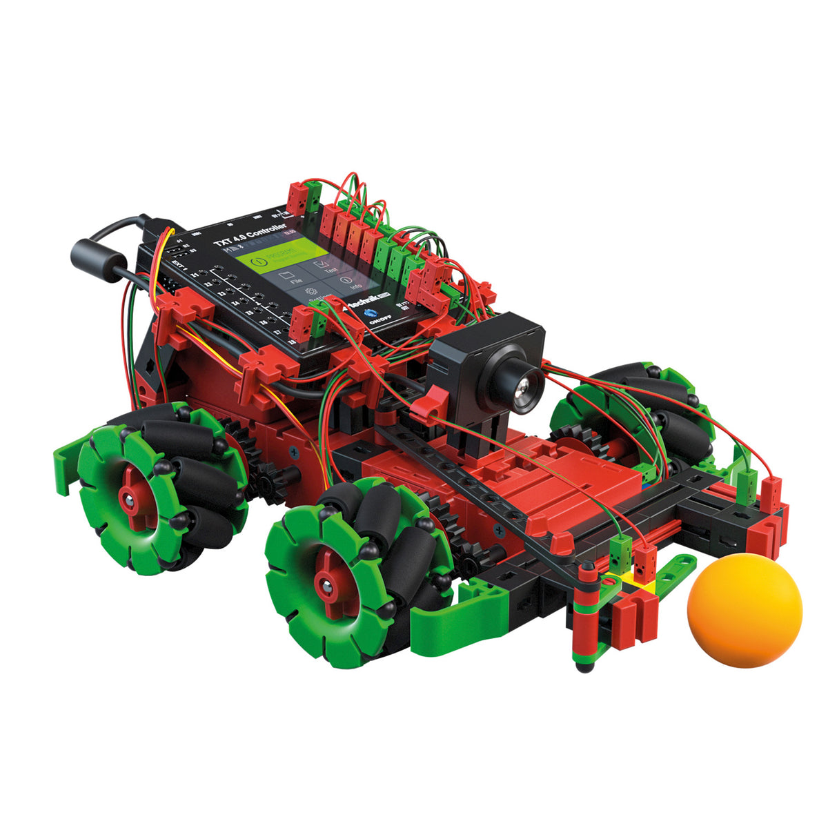 fischertechnik Robotics Add-On Omniwheels STEM Robotics & Coding Expansion Kit, 331 Pieces