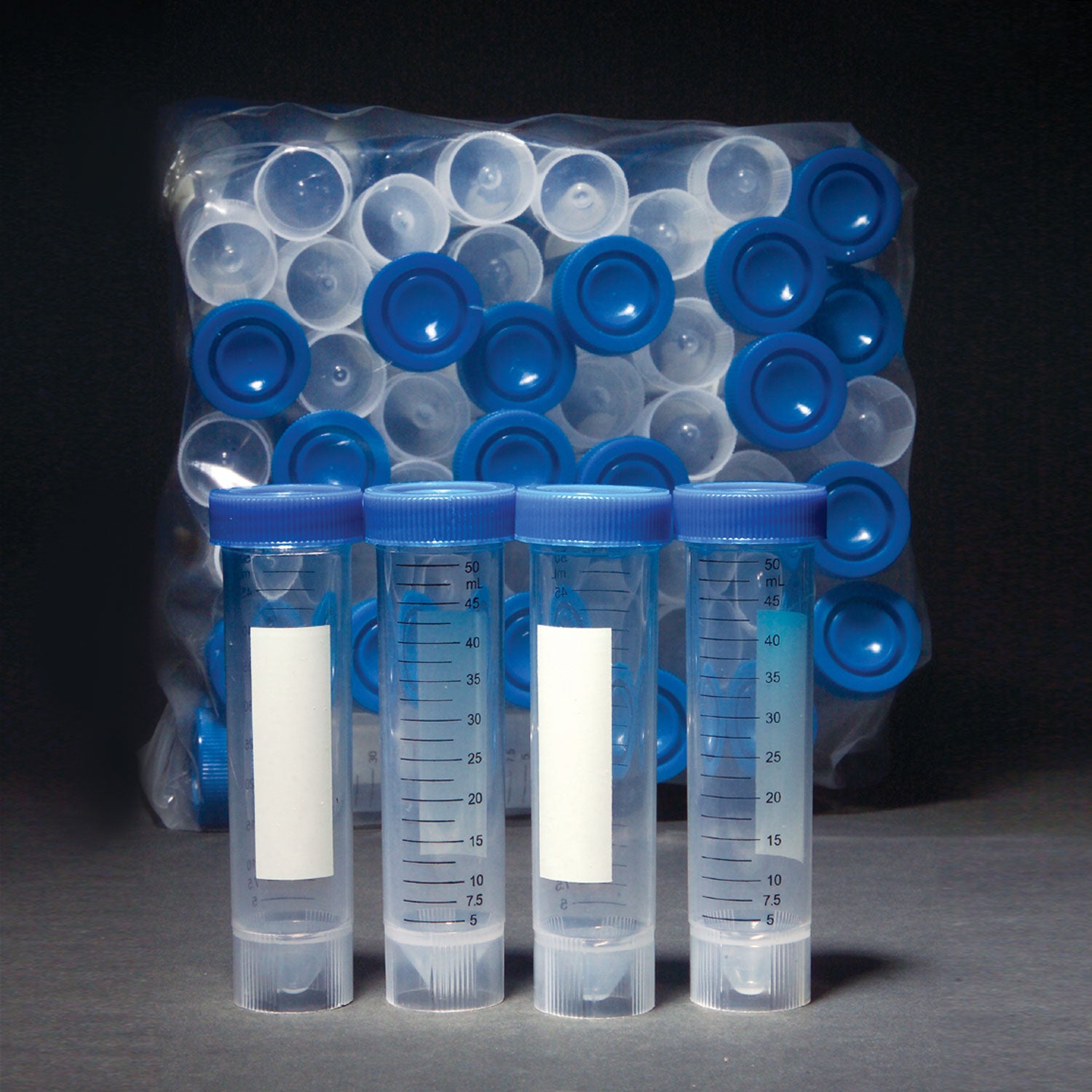 United Scientific® 50mL Self-Standing Centrifuge Tubes, Sterile Steam, PP/HDPE, Pack of 50