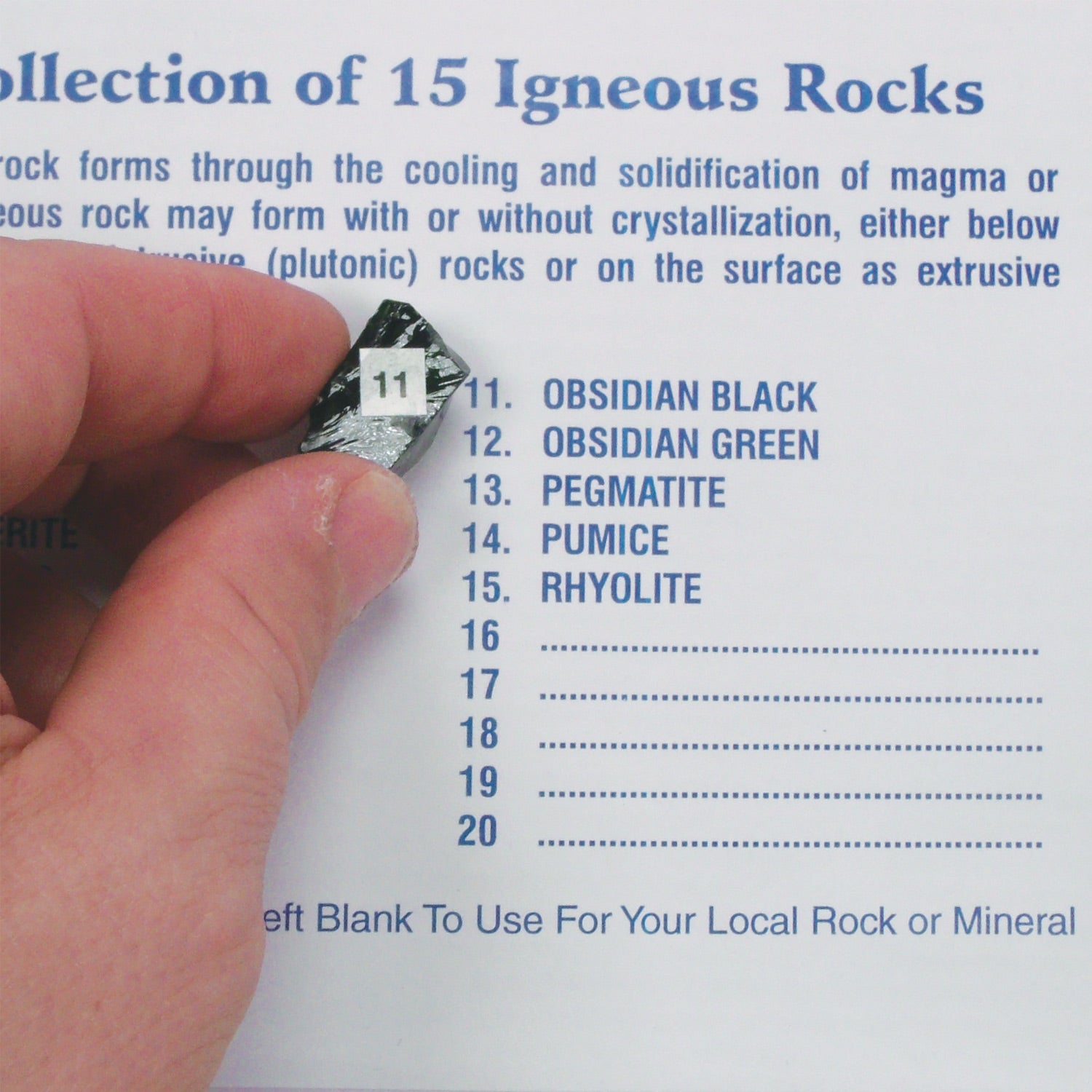 United Scientific® Igneous Rock Set – 15 Specimens for Geology & Earth Science Classrooms