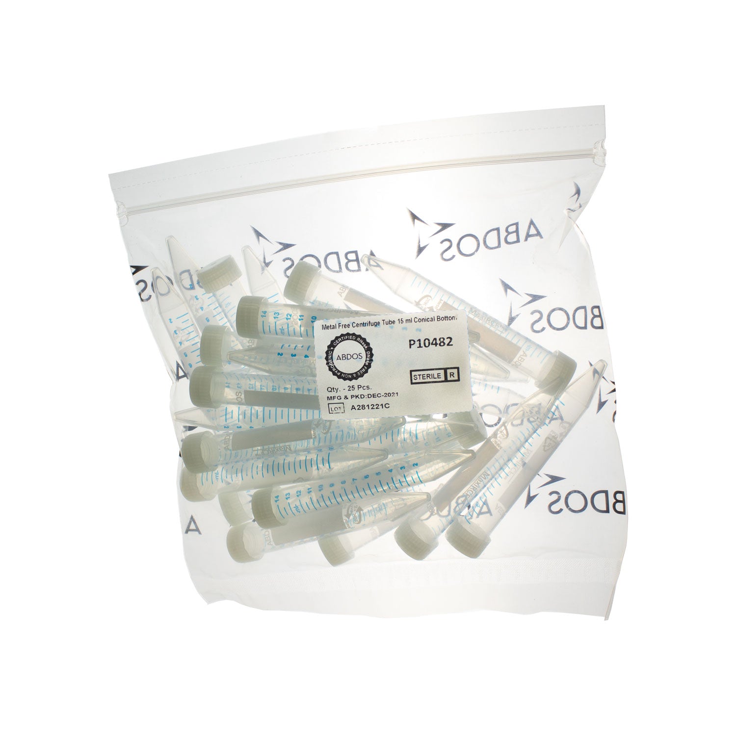 MaxiRCF™ 15mL Conical Centrifuge Tubes – Sterile, Trace Metal Free, High-Purity PP, 500 Pack with Leak-Proof Caps