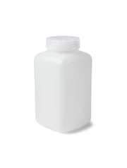 64 mL HDPE Wide Mouth Square Bottles – Pack of 12 | United Scientific™ UniStore™ Leakproof Lab Bottles