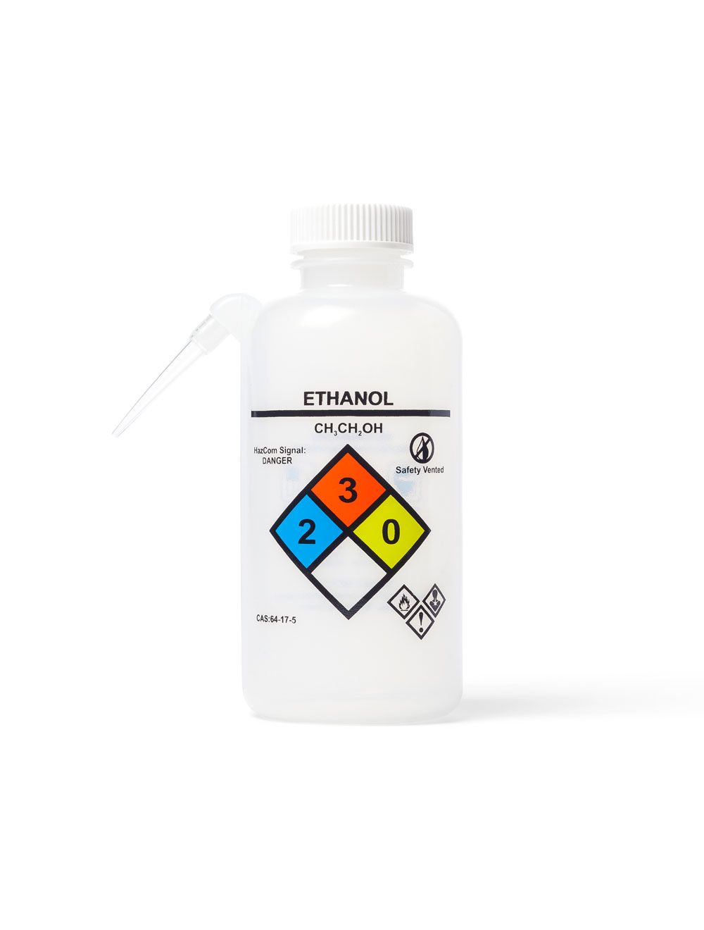 United Scientific® UniSafe™ Acetone Wash Bottle – 500mL LDPE Unitary Squeeze Bottles with GHS Labeling (Pack of 6)
