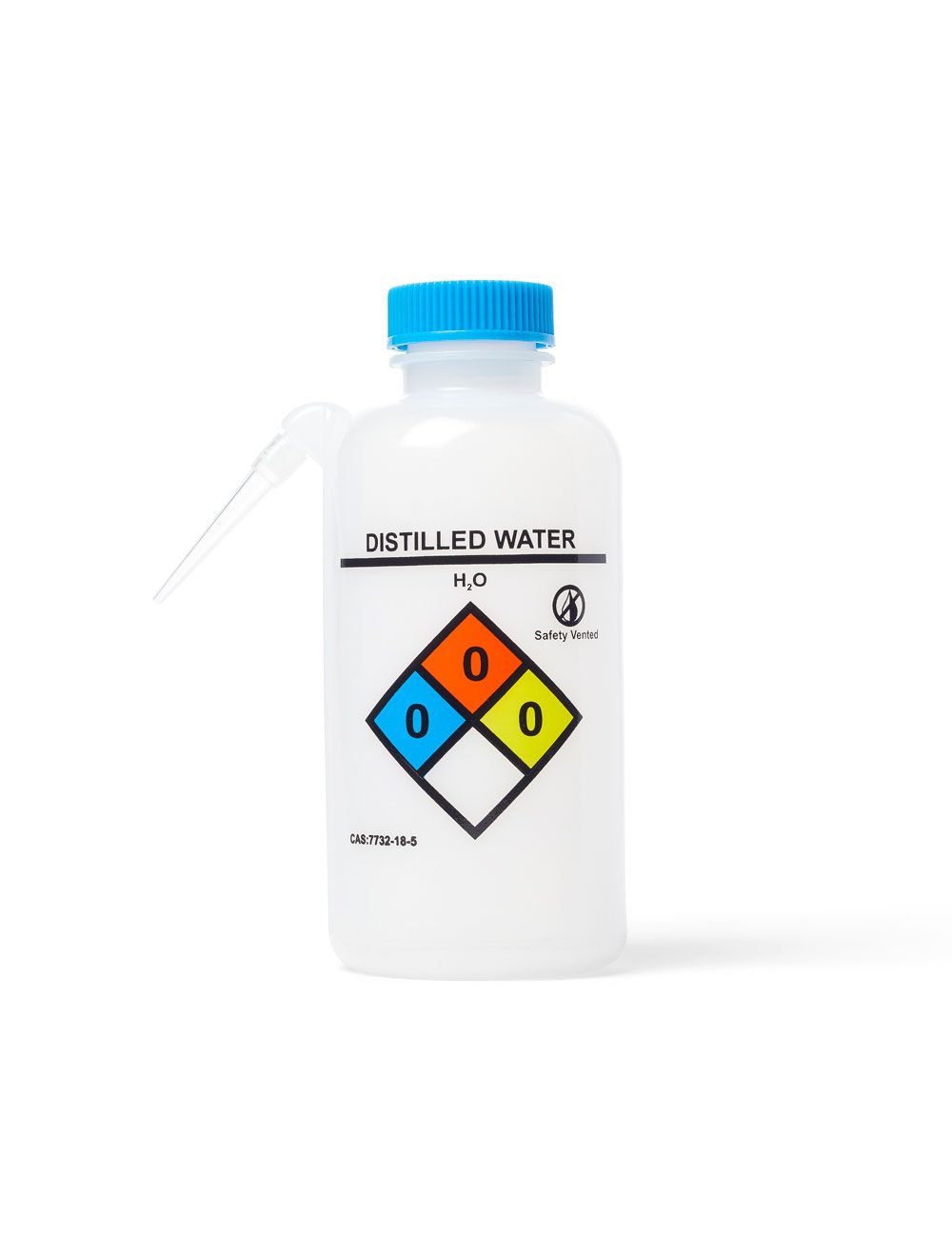 United Scientific® UniSafe™ Distilled Water Wash Bottle – Unitary LDPE, 500mL, Pack of 6 | Leakproof Safety Bottle