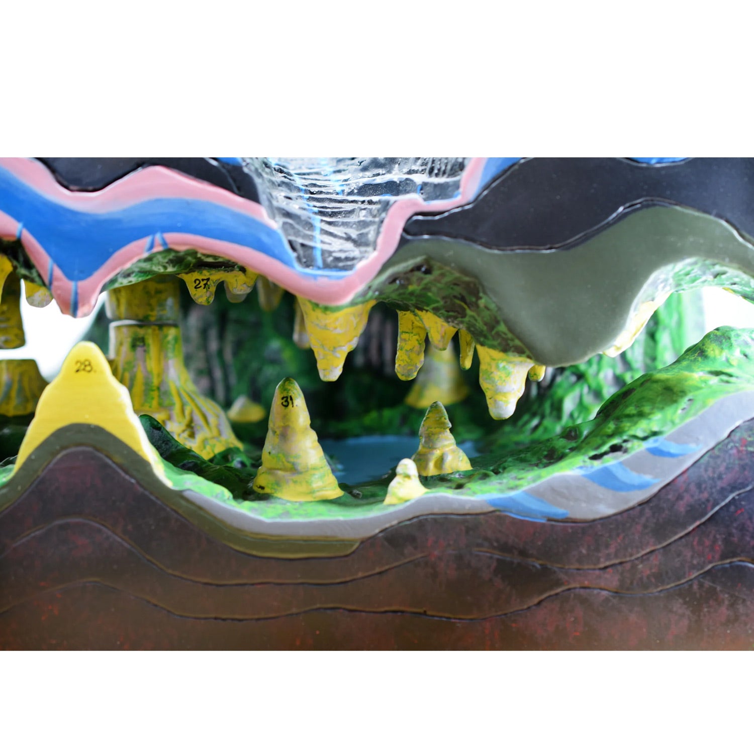 Eisco Labs Karst, Caves & Water Action Landform Model – 2-Part Geology Teaching Set with Labeled Features