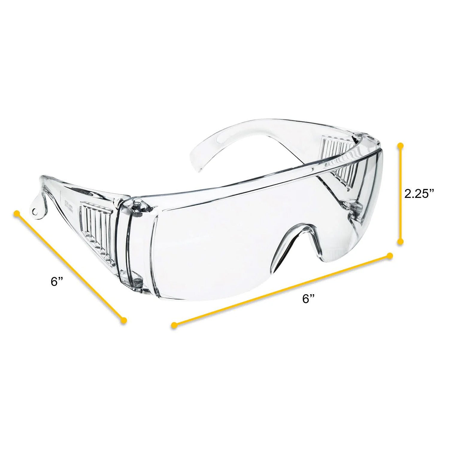 Safety Glasses with Vented Side Shields – Impact Resistant Polycarbonate Lens, ANSI Z87.1 Certified, Fits Over Prescription Glasses
