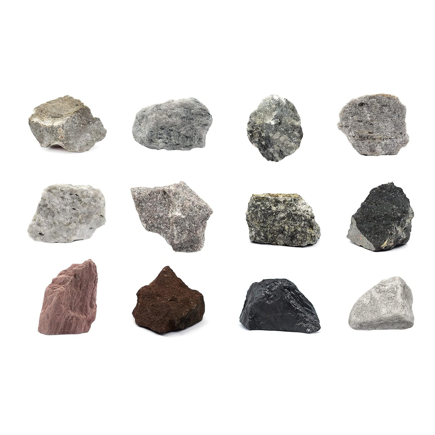 Eisco Labs Introduction to Igneous Rocks Kit – 12 Premium Geology Specimens with Storage Box & ID Card for Classroom & Home Learning
