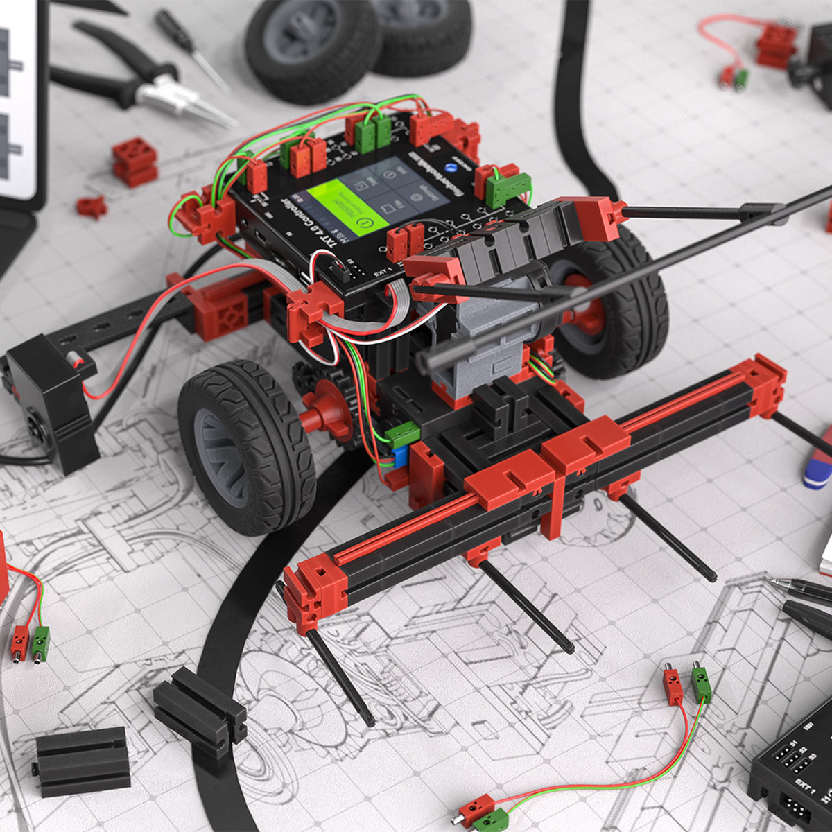 fischertechnik STEM Coding RoboMission Robotics Competition Kit with TXT 4.0 Controller