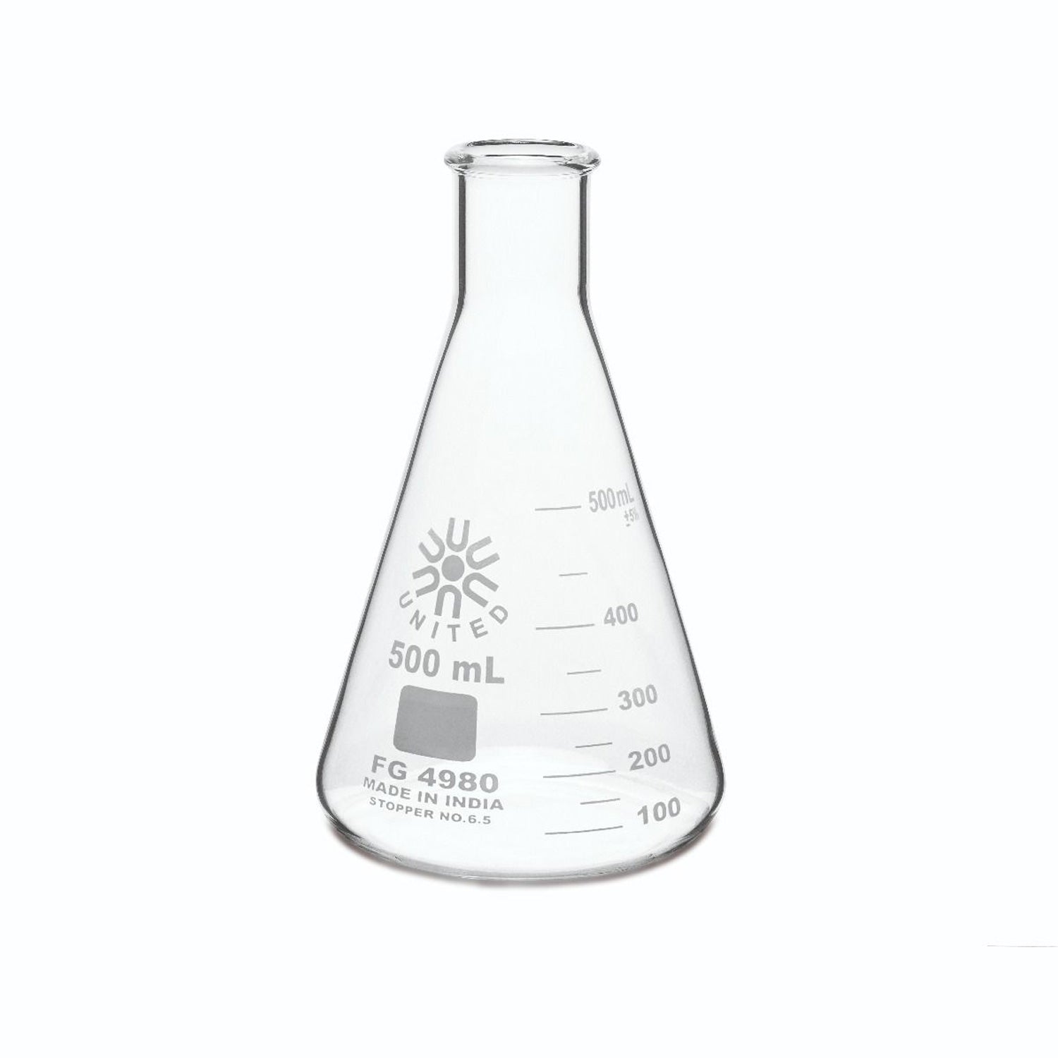 Erlenmeyer Flask Set (5 Pack), Narrow Mouth, Borosilicate Glass, Graduated Laboratory Flasks – 50 mL to 1000 mL