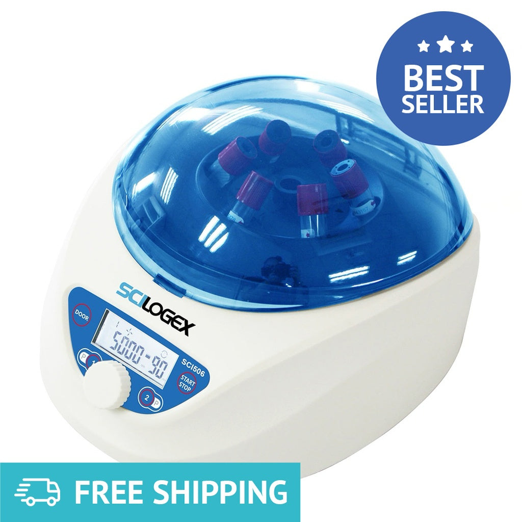 SCILOGEX SCI506 Low-Speed Centrifuge – 6 x 15ml Rotor, 300–5000 RPM, PRP/PRF Ready with Field-Use DC Adapter Option