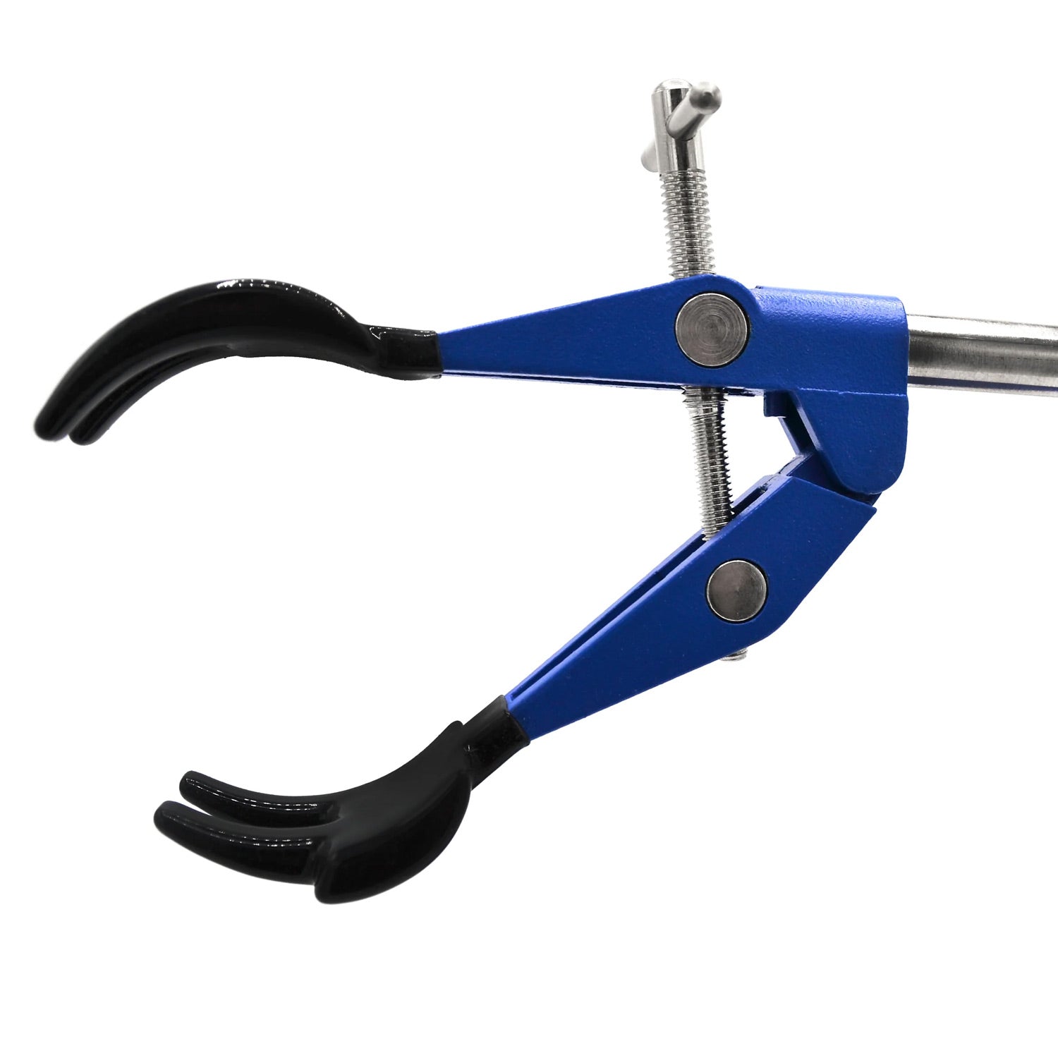 4-Prong Vinyl Coated Lab Clamp with Stainless Steel Rod – Adjustable 4.1" Opening | Laboratory Flask & Test Tube Holder