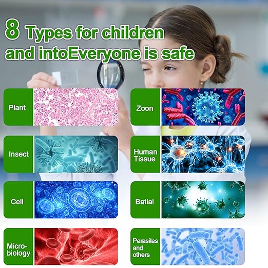120 Microscope Slides with Specimens, Plant, Insect, Animal, Algae Slide Set for Biological Science Laboratory Basic Biological Science Education