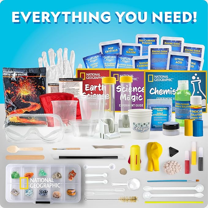 National Geographic Mega Science Lab - Science Kit for Kids with 130+ Easy Experiments, Featuring Earth Science, Chemistry Set, and Magic STEM Projects for Boys and Girls (Amazon Exclusive)