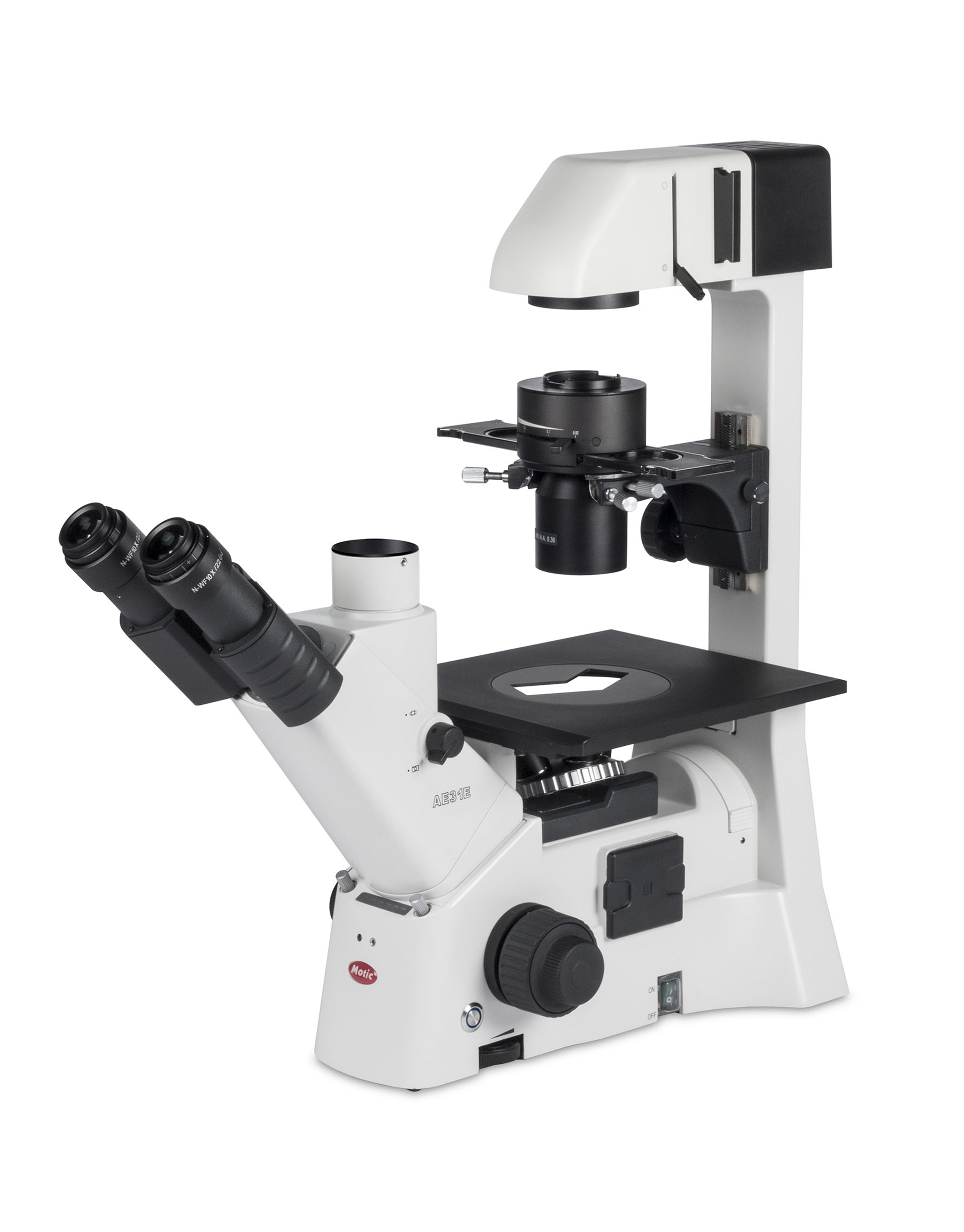 Motic AE31 Elite Inverted Microscopes – CCIS® Infinity Optical System, LWD Plan Achromatic Objectives, Brightfield & Phase Contrast
