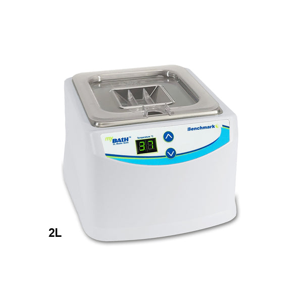Benchmark MyBath 2L Digital Laboratory Water Bath – Seamless Stainless Steel Chamber, Hinged Lid, Compact Benchtop Design