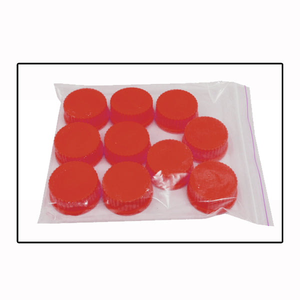 High Temperature Red GL45 Caps for hybex™ Bottles – PBT Plastic, 180°C Rated, Pack of 10