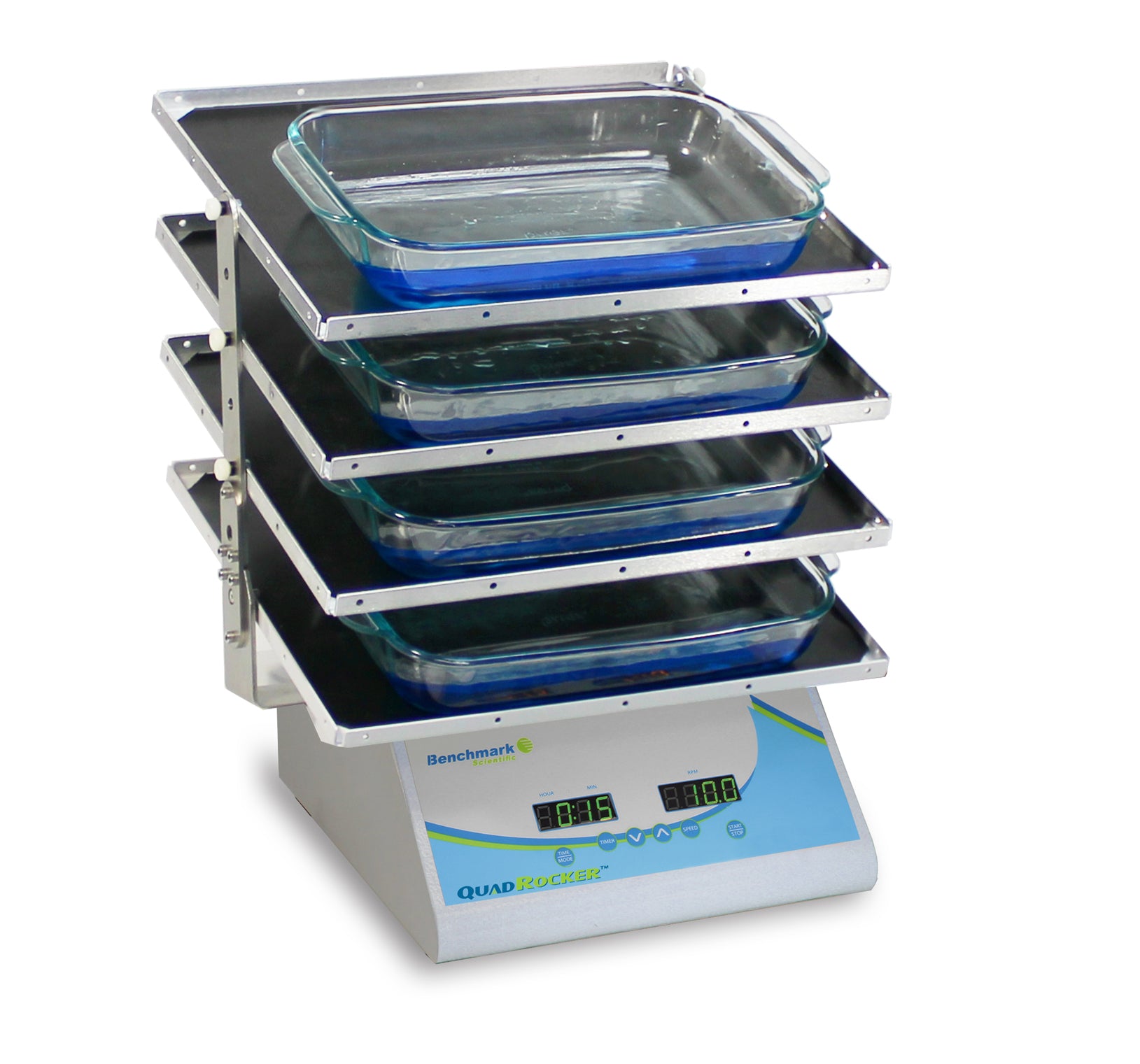 Benchmark Scientific QuadRocker™ 4-Tier Digital Rocking Platform with Adjustable Speed & Tilt – 115V, US Plug