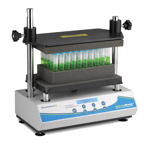 Benchmark BenchMixer™ XL Multi-Tube Vortexer – 2500 RPM, Hands-Free Mixing, Includes 50 x 12mm Tube Rack