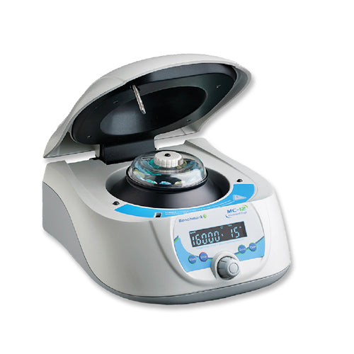 MC-12 High-Speed Microcentrifuge – 12-Place Rotor, 16,100 × g Max RCF, Compact & Quiet DNA Lab Centrifuge | Benchmark Scientific