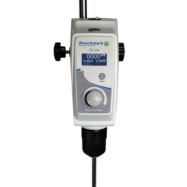 Benchmark OS20L Digital Overhead Stirrer, 20L Capacity, LCD Control, Includes Stand & 4-Arm Stainless Steel Propeller
