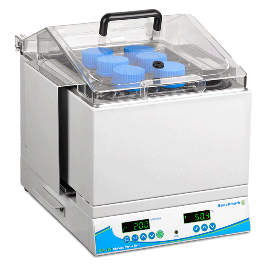 Benchmark SB-12L Digital Shaking Water Bath – 12L Capacity with Universal Spring Platform for Tubes, Flasks & Bottles