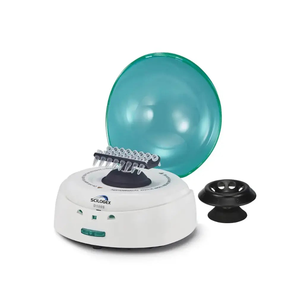 SCILOGEX EZee Mini Centrifuge – 7000 RPM Microtube & PCR Strip Centrifuge with Dual Rotors, Quiet Operation, Field-Ready Option