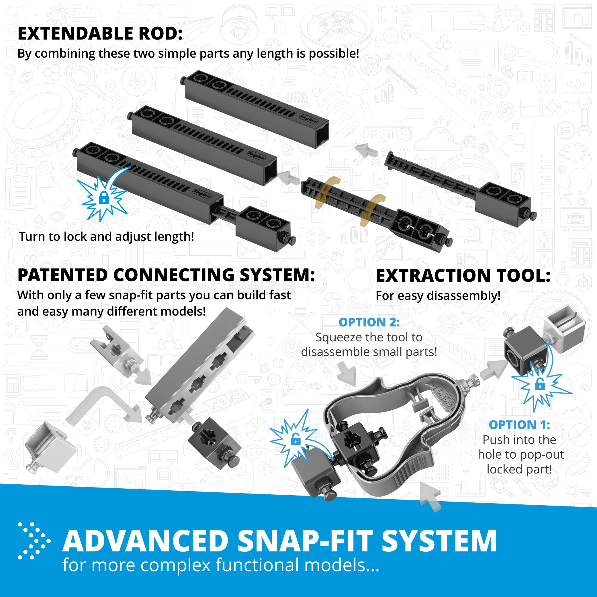 Engino® STEM Mechanics Kit – Levers & Linkages | Build 16 Educational Engineering Models