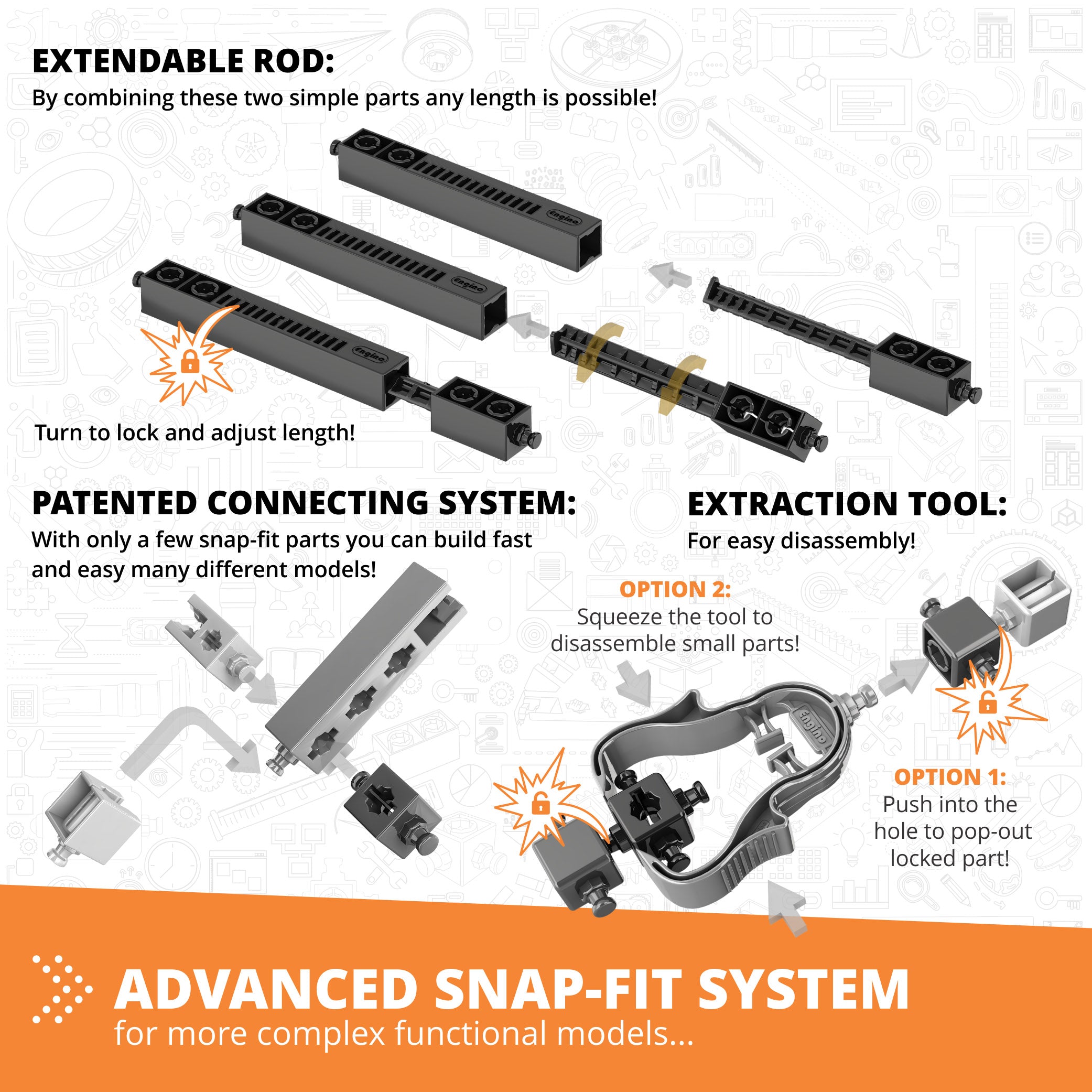 Engino® STEM Mechanics Kit – Cams & Cranks | Build 8 Working Models | Engineering & Physics Learning Toy