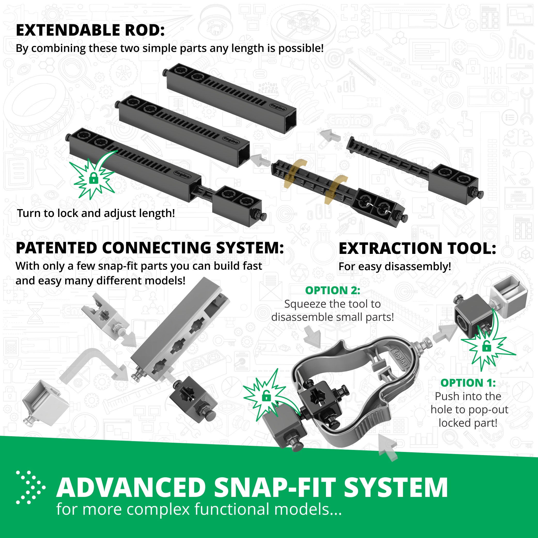 Engino® STEM Mechanics Kit – Gears & Worm Drives | Build 12 Engineering Models | Educational Robotics & Physics Learning Set